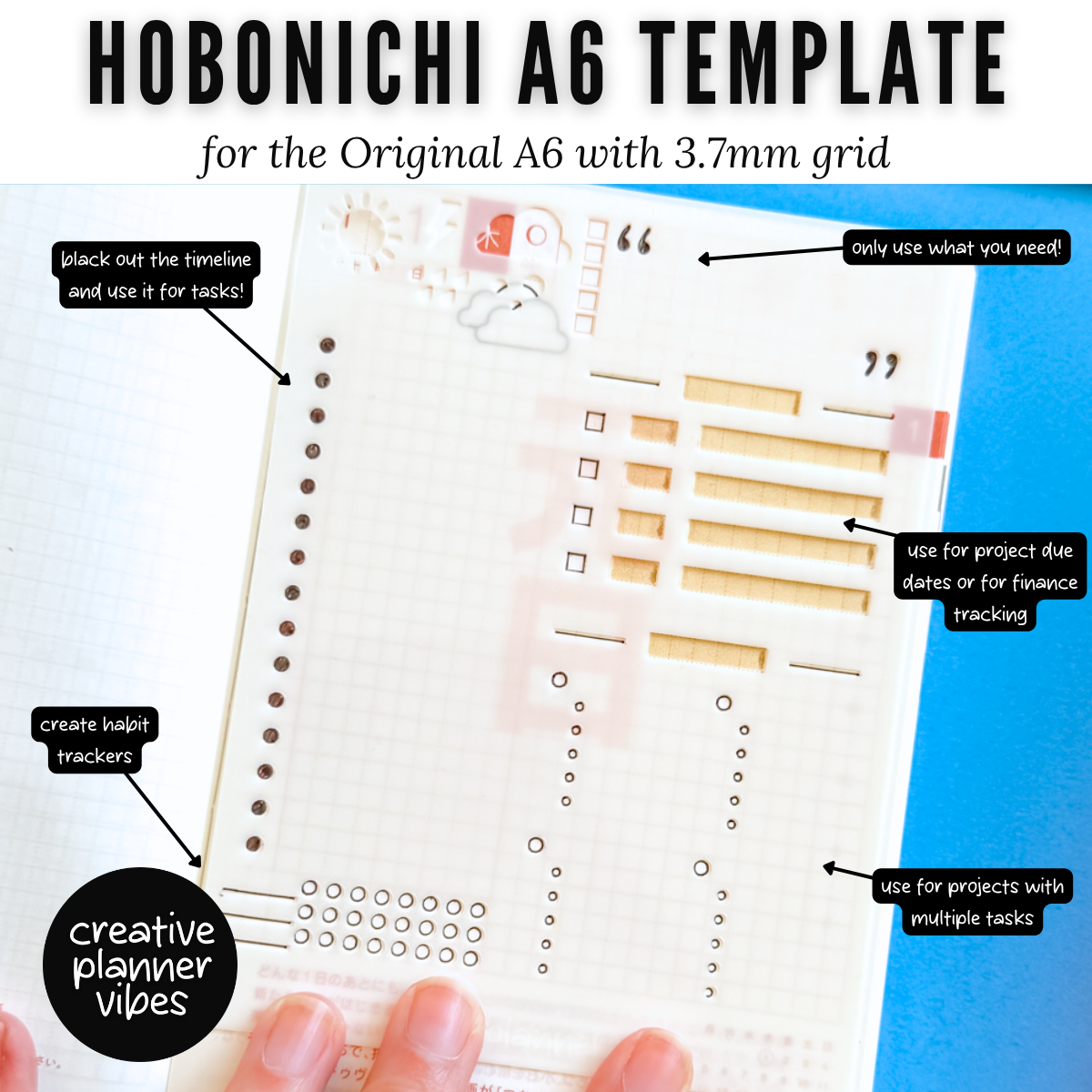 Hobonichi Original A6 Full Page Template Stencil image 7