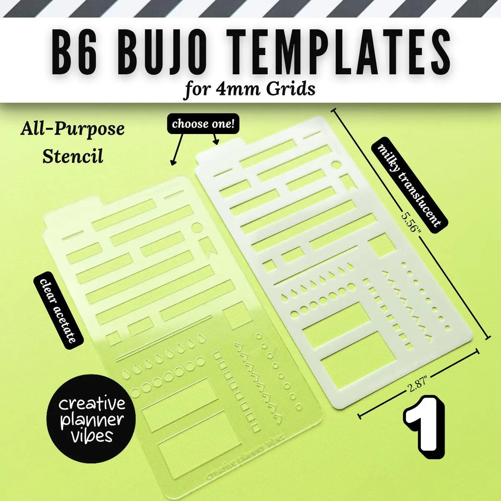 B6 Size | 4mm Grid Full Page Templates & Stencils for Planners, Notebooks, Bullet Journals image 3