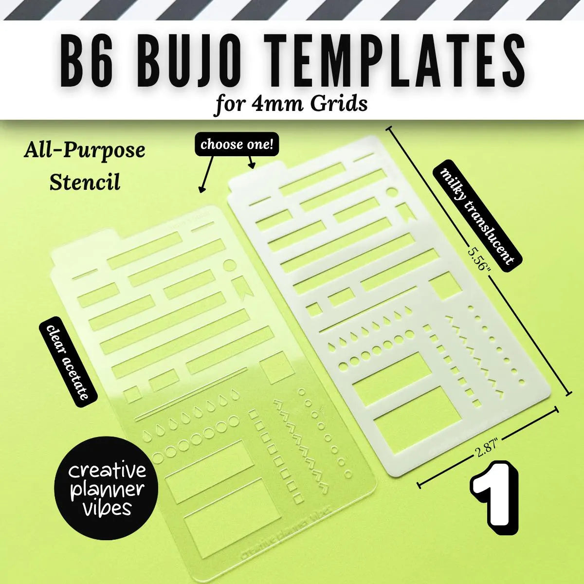 B6 Size | 4mm Grid Full Page Templates & Stencils for Planners, Notebooks, Bullet Journals image 3