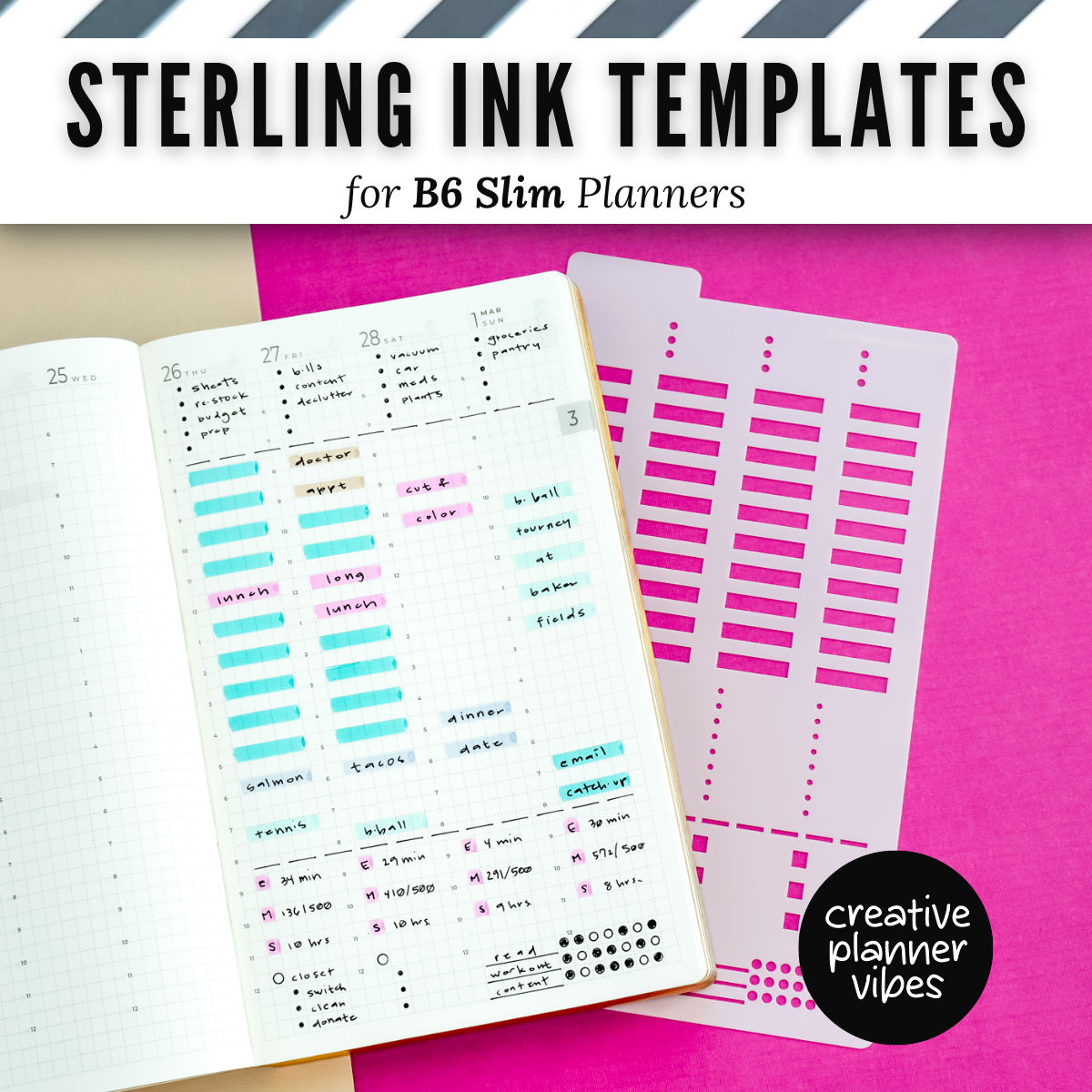 Sterling Ink B6 Slim Full Page Templates & Monthly Stencil image 11