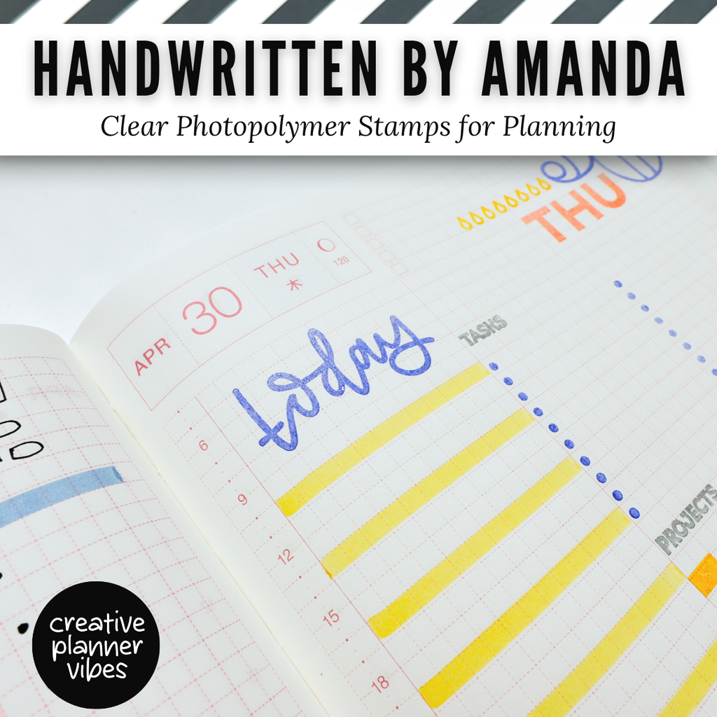 Handwritten by Amanda | Clear Photopolymer Stamps for Planning | 4" x 8" image 4