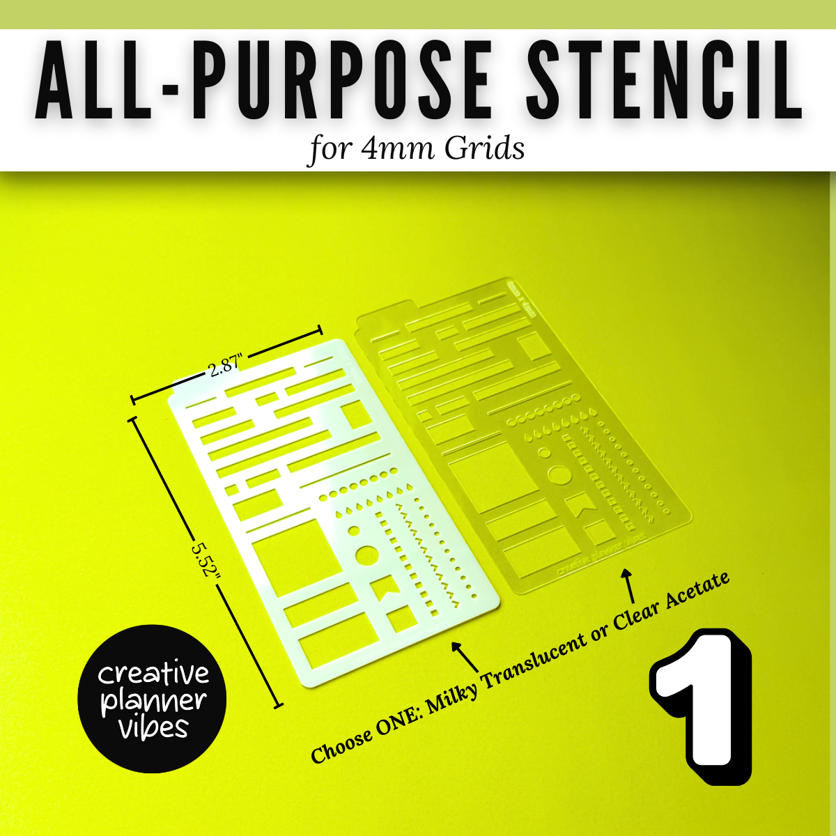 A5 | 4mm Grid Full Page Templates & Stencil image 2