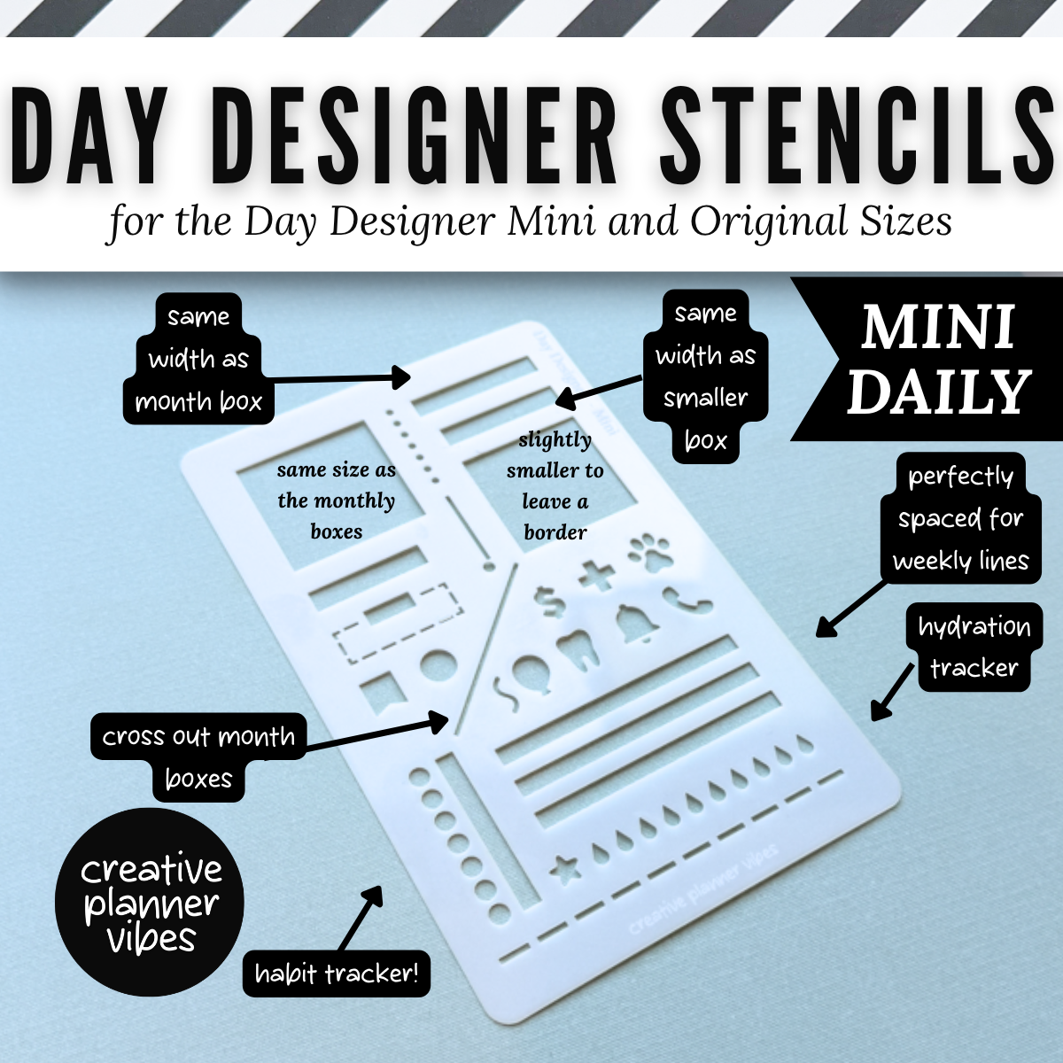 Day Designer Planner Stencils | Mini & Original | Weekly and Daily image 3