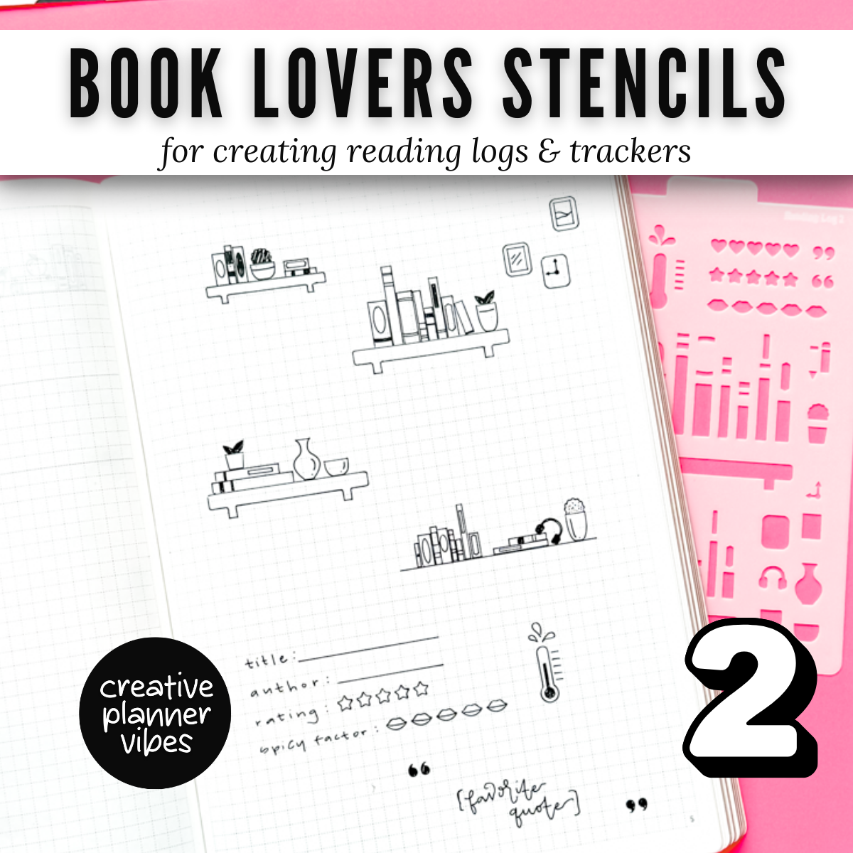 Book Lover's Reading Log Stencil image 7