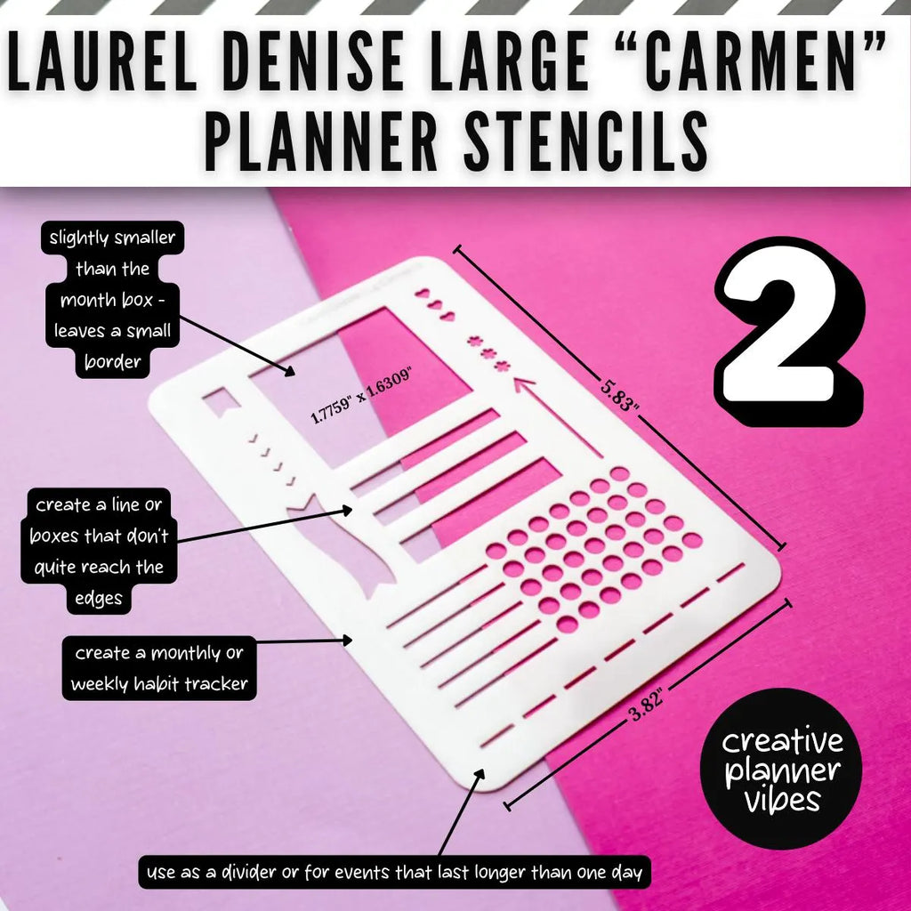Laurel Denise Large "Carmen" Planner Stencils image 4