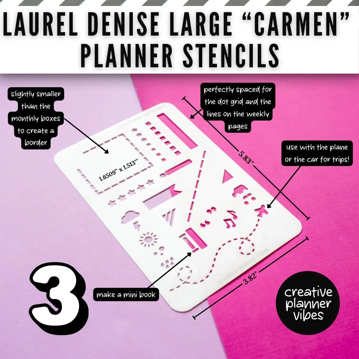 Laurel Denise Large "Carmen" Planner Stencils image 5