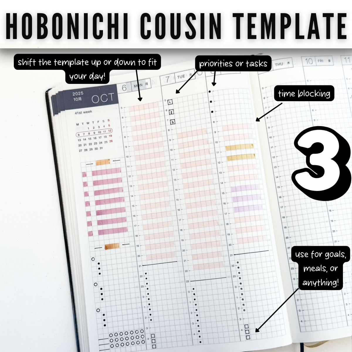 Hobonichi Cousin Full Page Templates image 5
