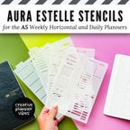 Aura Estelle A5 Horizontal Weekly and A5 Daily Full Page Template Stencils