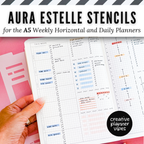 Aura Estelle A5 Horizontal Weekly and A5 Daily Full Page Template Stencils
