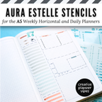 Aura Estelle A5 Horizontal Weekly and A5 Daily Full Page Template Stencils