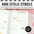 Aura Estelle A5 Horizontal Weekly and A5 Daily Full Page Template Stencils