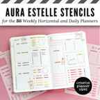 Aura Estelle B6 Horizontal Weekly and B6 Daily Full Page Template Stencils