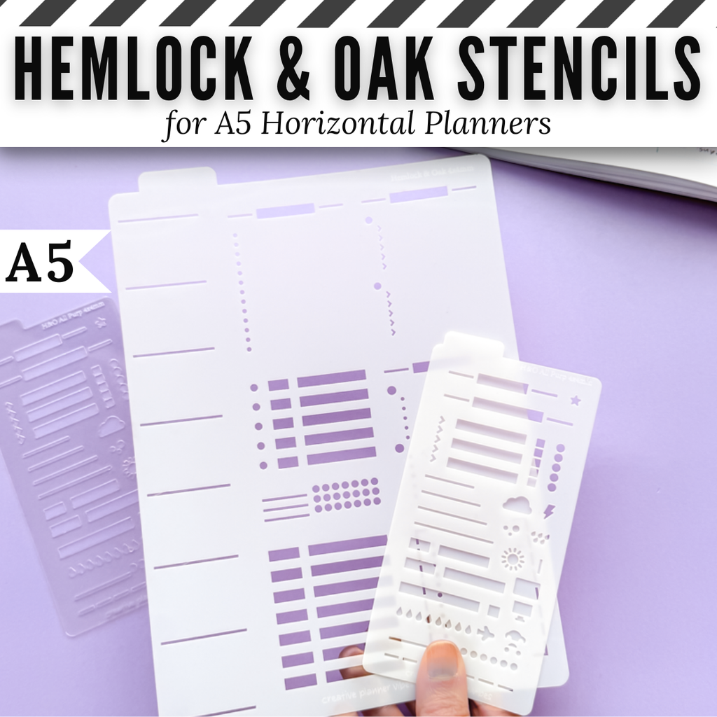 Hemlock & Oak A5 Horizontal Planner Stencils