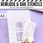 Hemlock & Oak A5 Horizontal Planner Stencils
