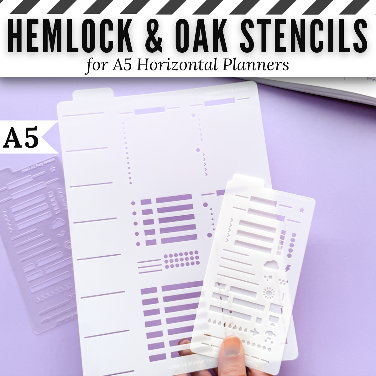 Hemlock & Oak A5 Horizontal Planner Stencils