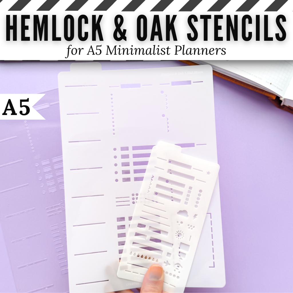 Hemlock & Oak A5 Minimalist Planner Stencils