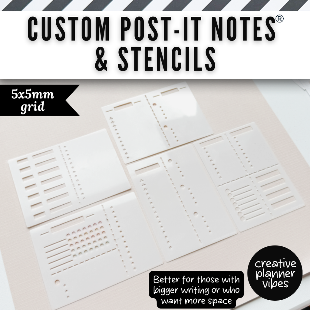 Custom Post-it Notes® & Coordinating Stencils | 4" x 3"