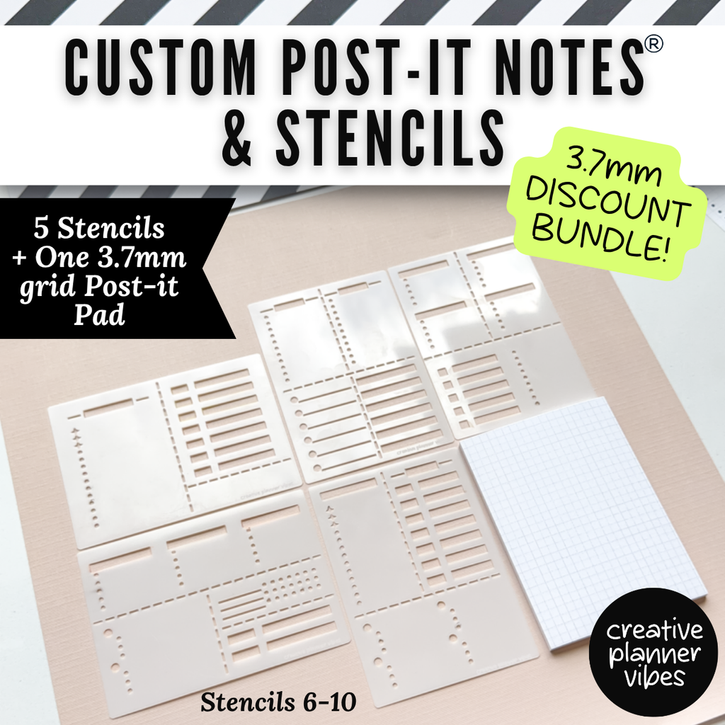 Custom Post-it Notes® & Coordinating Stencils | 4" x 3"