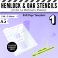 Hemlock & Oak A5 Minimalist Planner Stencils and Full Page Templates image 2