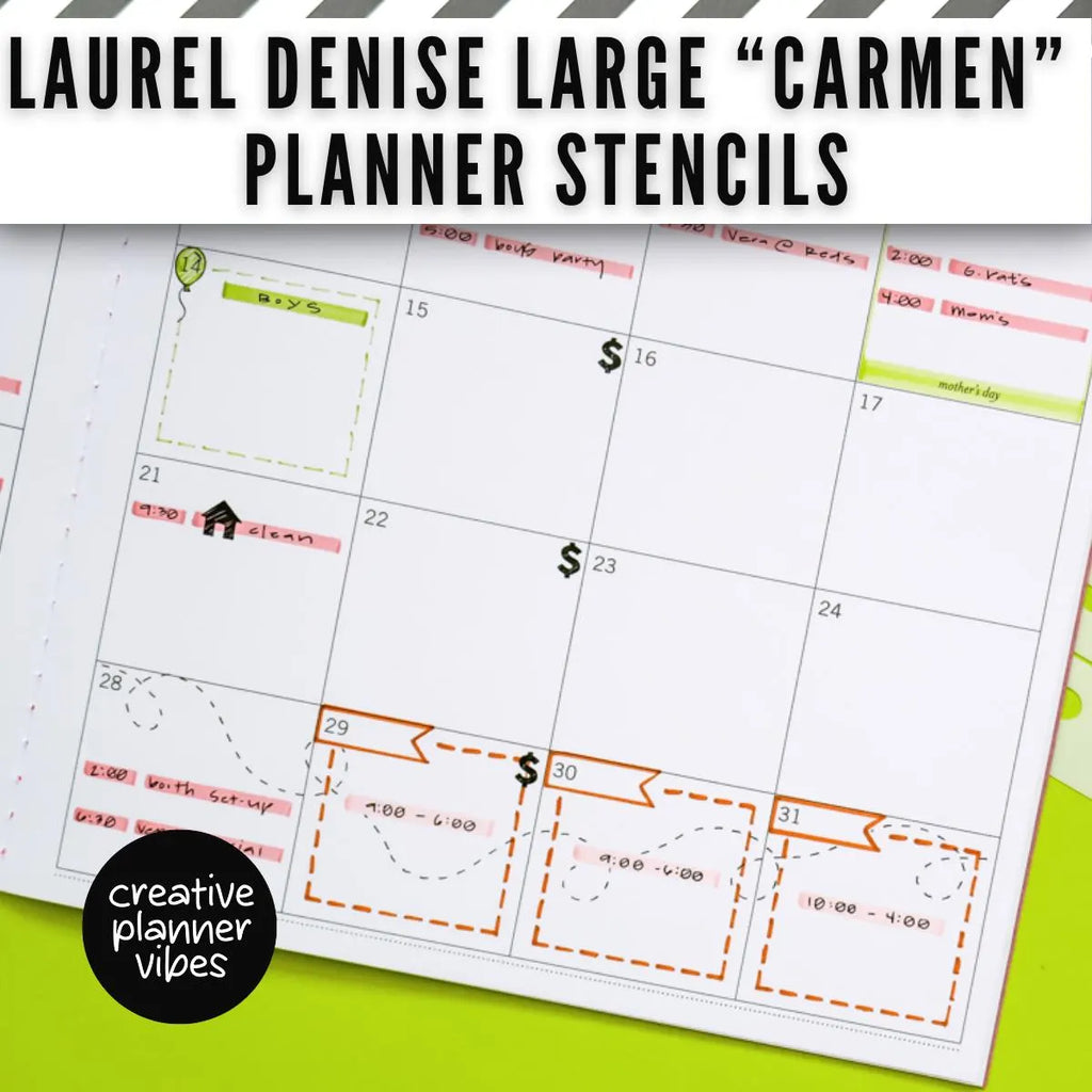 Laurel Denise Large "Carmen" Planner Stencils image 9