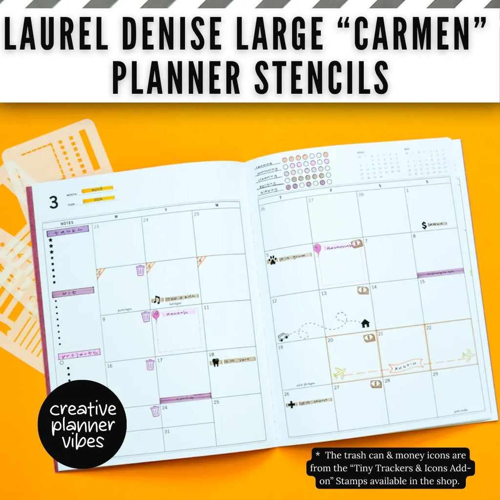 Laurel Denise Large "Carmen" Planner Stencils image 10