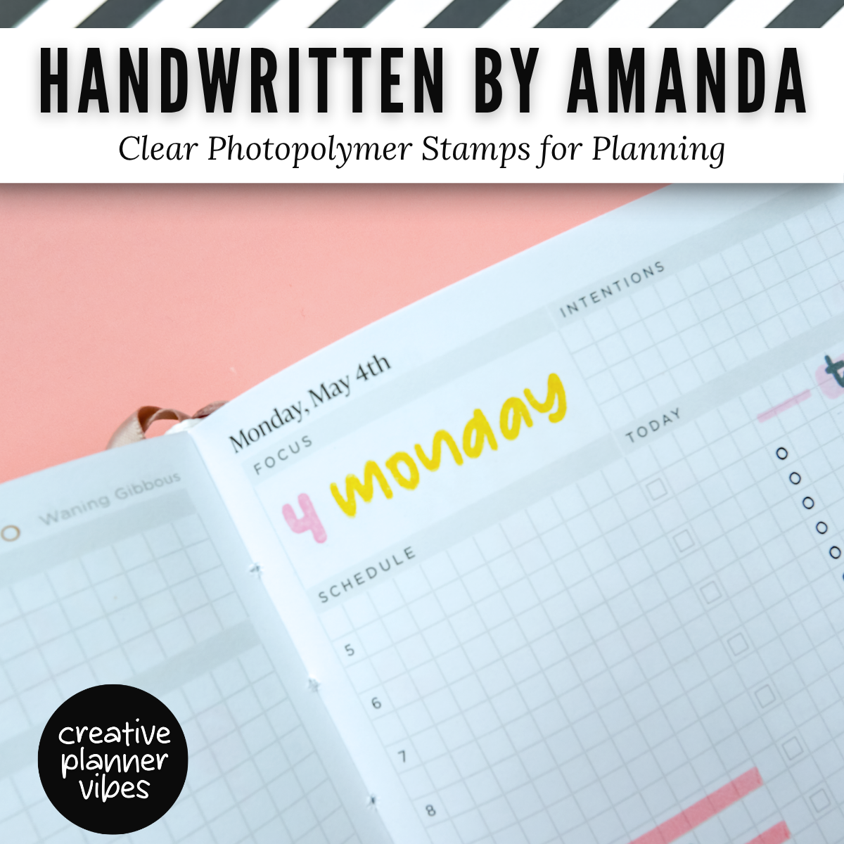 Handwritten by Amanda | Clear Photopolymer Stamps for Planning | 4" x 8" image 5