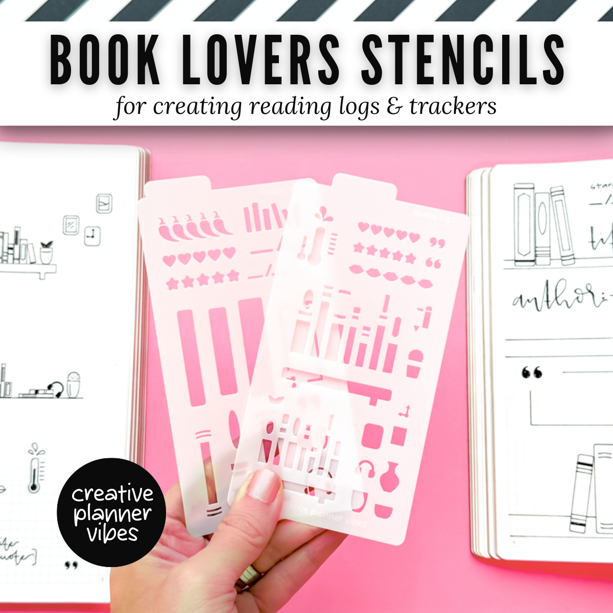 Book Lover's Reading Log Stencil image 0