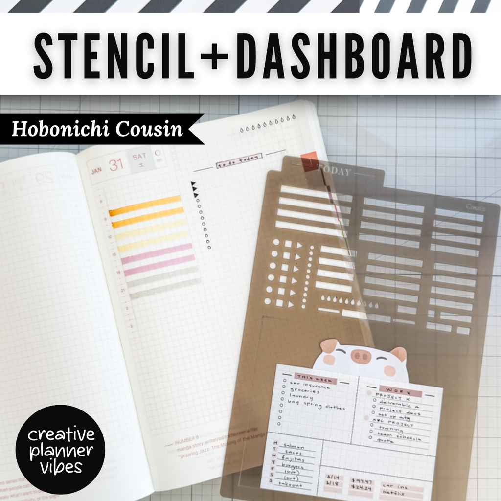 Stencil + Dashboard | Hobonichi Weeks & Cousin, A5, TN, B6 Planners, Journals and Notebooks image 1