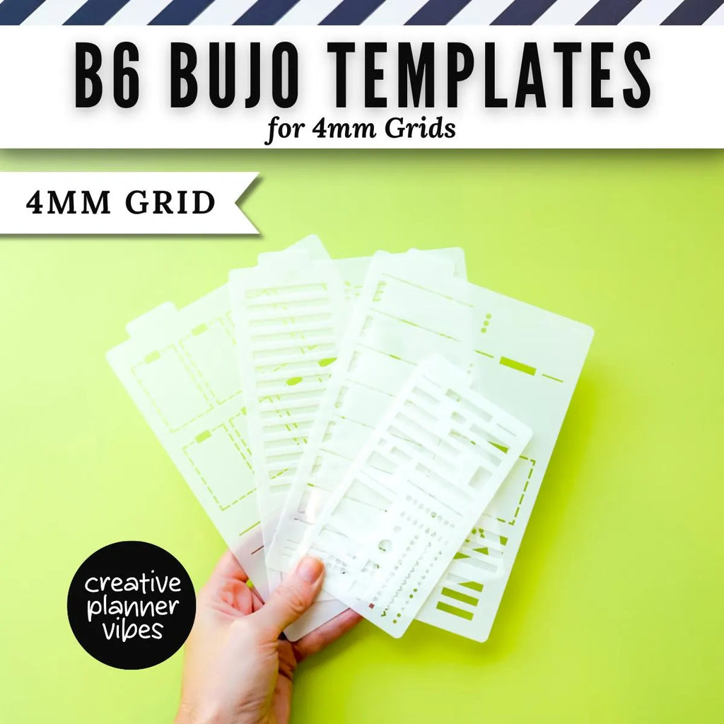 B6 Size | 4mm Grid Full Page Templates & Stencils for Planners, Notebooks, Bullet Journals image 0