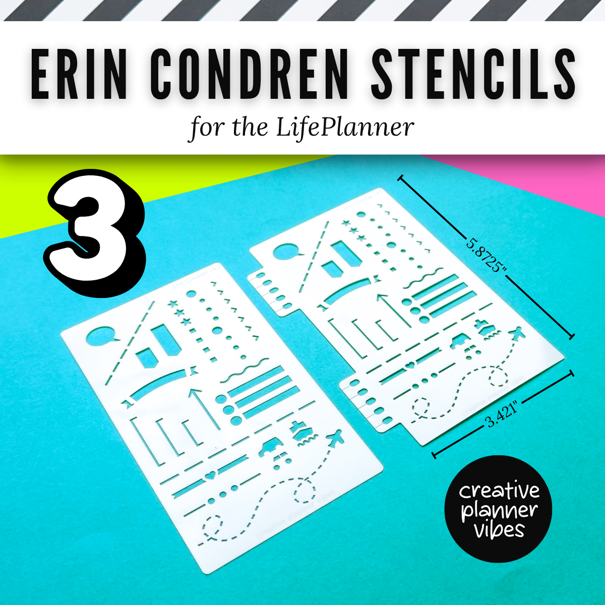 Erin Condren "LifePlanner" Stencils &amp; Spiral Inserts - Stencil 3 image