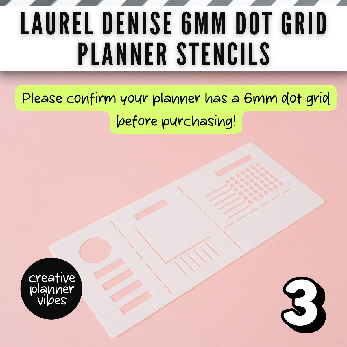 Laurel Denise 6mm Dot Grid Planner Stencils image 5