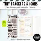 Tiny Trackers & Icons | Clear Photopolymer Stamps for Planning | 4" x 8" image 6