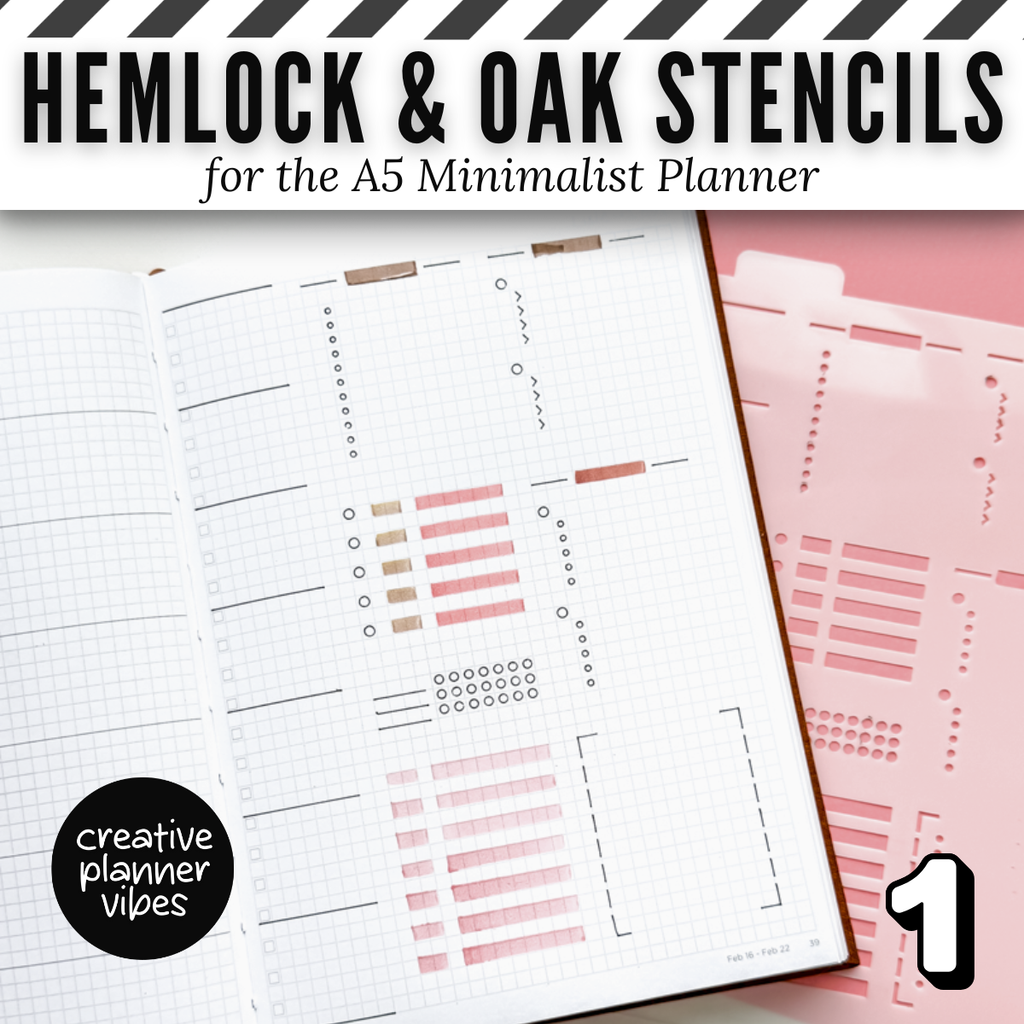 Hemlock & Oak A5 Minimalist Planner Stencils and Full Page Templates image 9