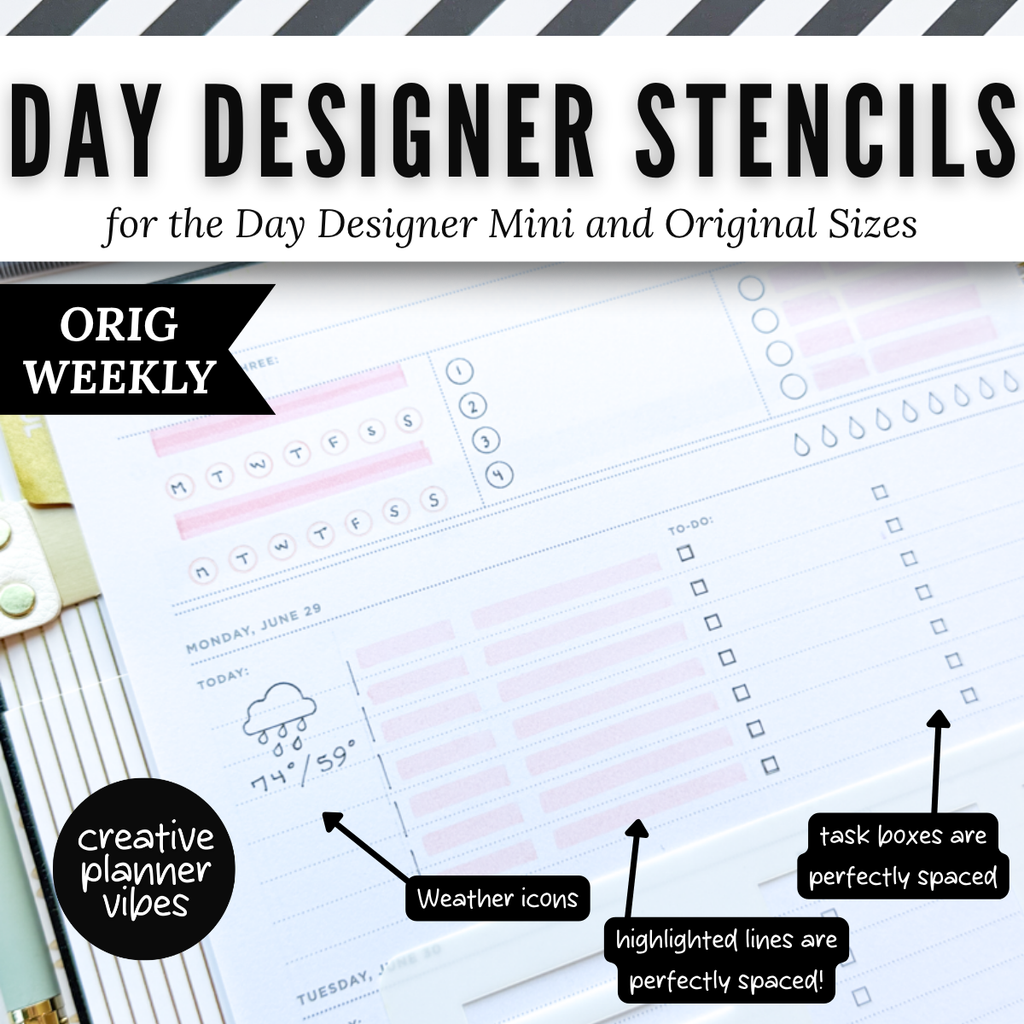 Day Designer Planner Stencils | Mini & Original | Weekly and Daily image 7