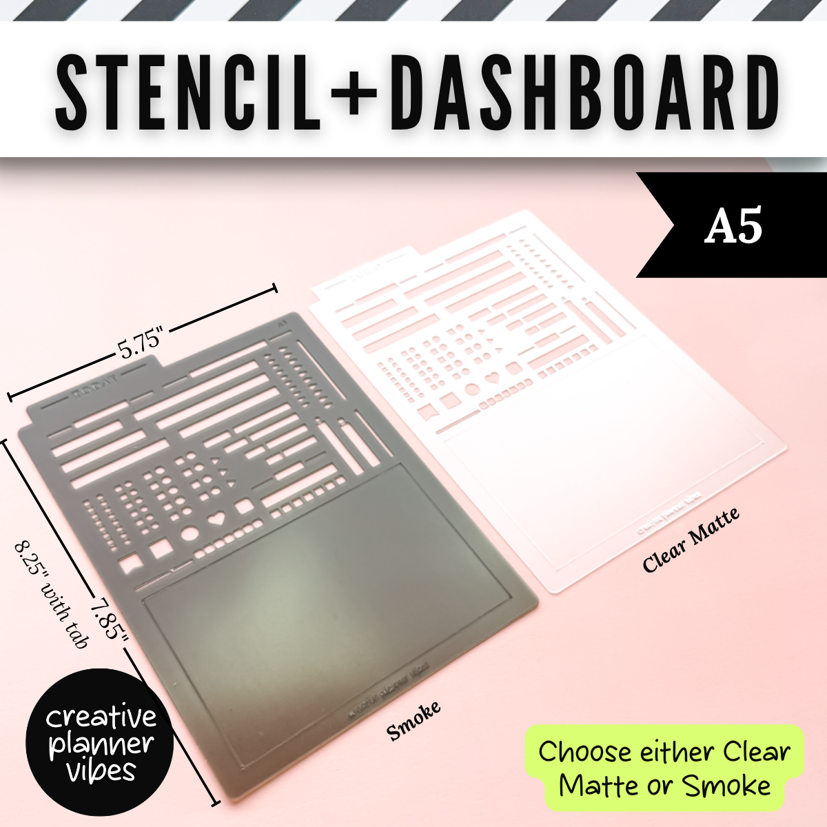 Stencil + Dashboard | Hobonichi Weeks & Cousin, A5, TN, B6 Planners, Journals and Notebooks image 4