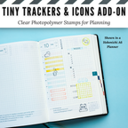 Tiny Trackers & Icons Add-on | Clear Photopolymer Stamps for Planning | 4" x 8" image 6