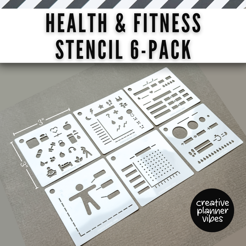 Health & Fitness Tracking Stencils 6-Pack image 2