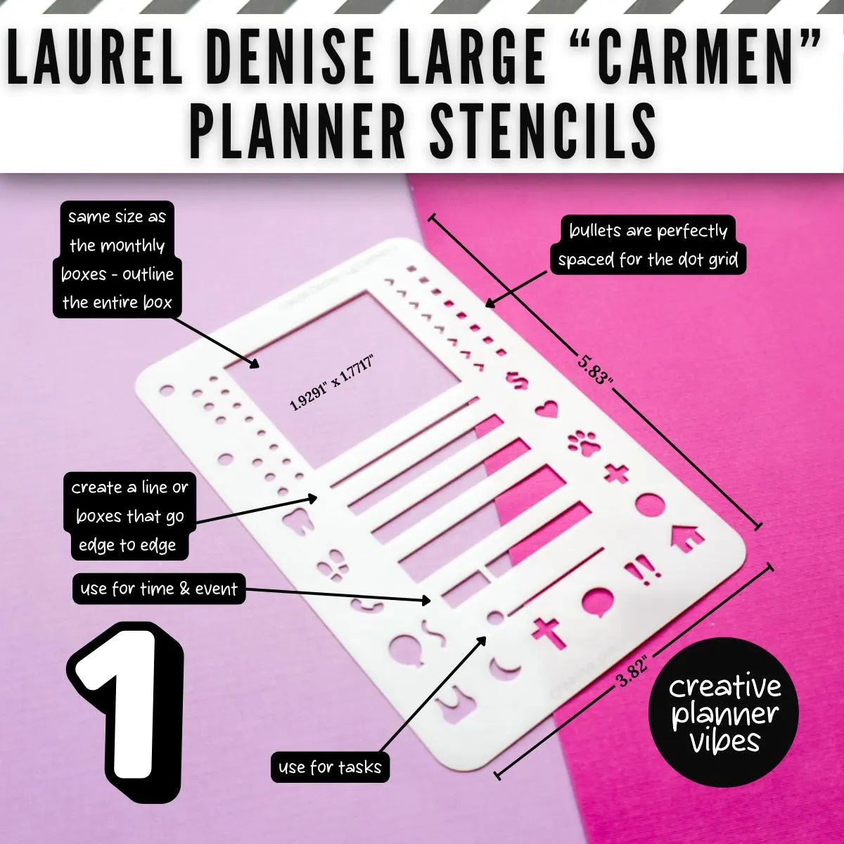 Laurel Denise Large "Carmen" Planner Stencils image 3