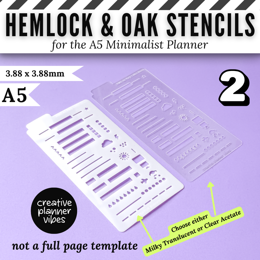 Hemlock & Oak A5 Minimalist Planner Stencils and Full Page Templates image 5