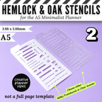 Hemlock & Oak A5 Minimalist Planner Stencils and Full Page Templates image 5