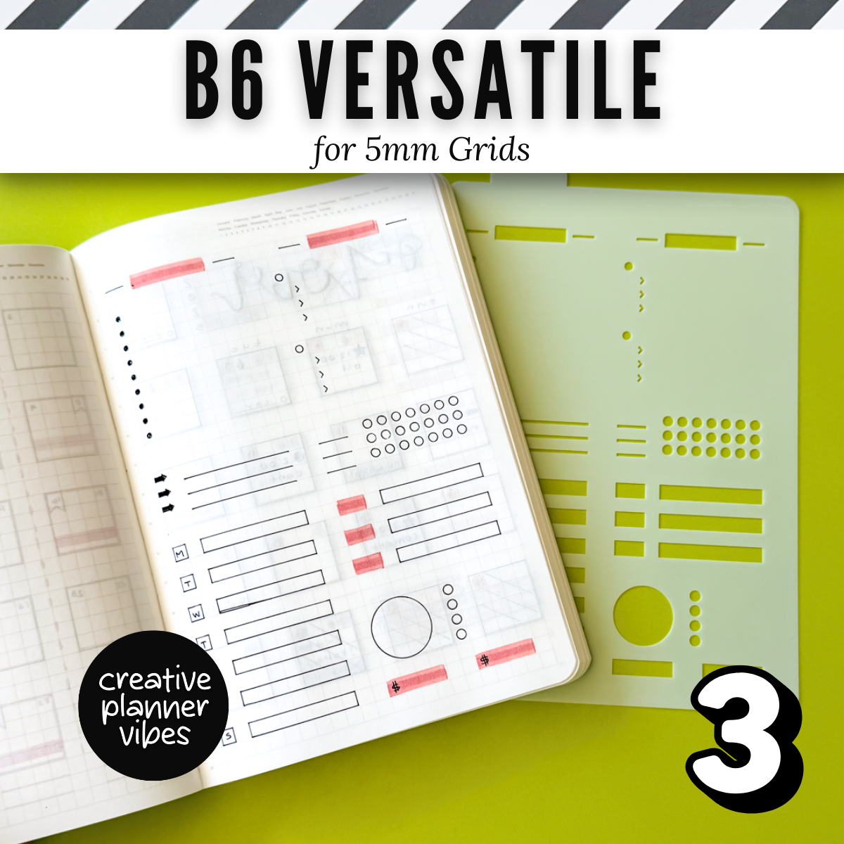 B6 | 5mm Grid Full Page Templates & Stencil image 8