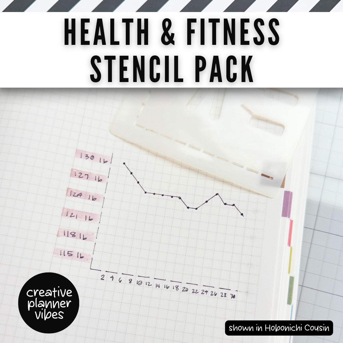 Health & Fitness Tracking Stencils 6-Pack image 5
