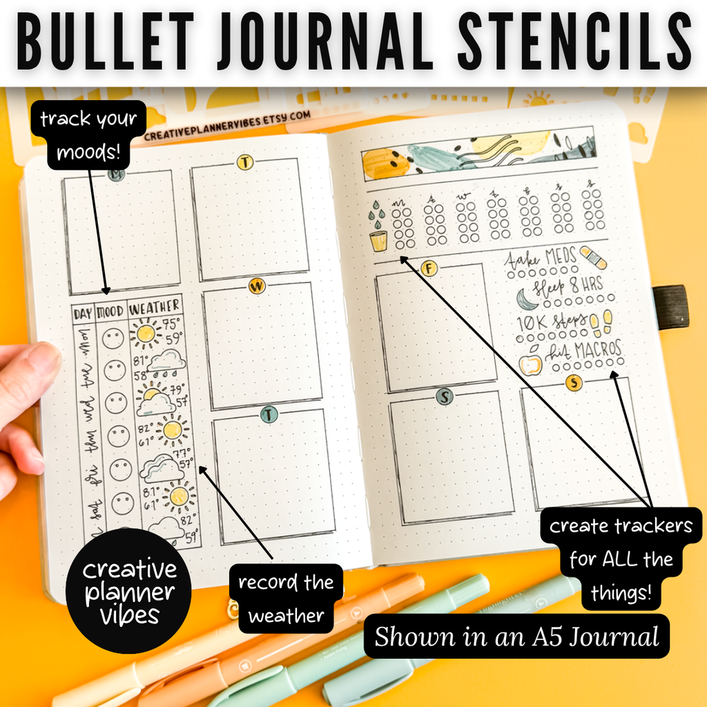 Bullet Journal 5mm Medium Stencils image 4