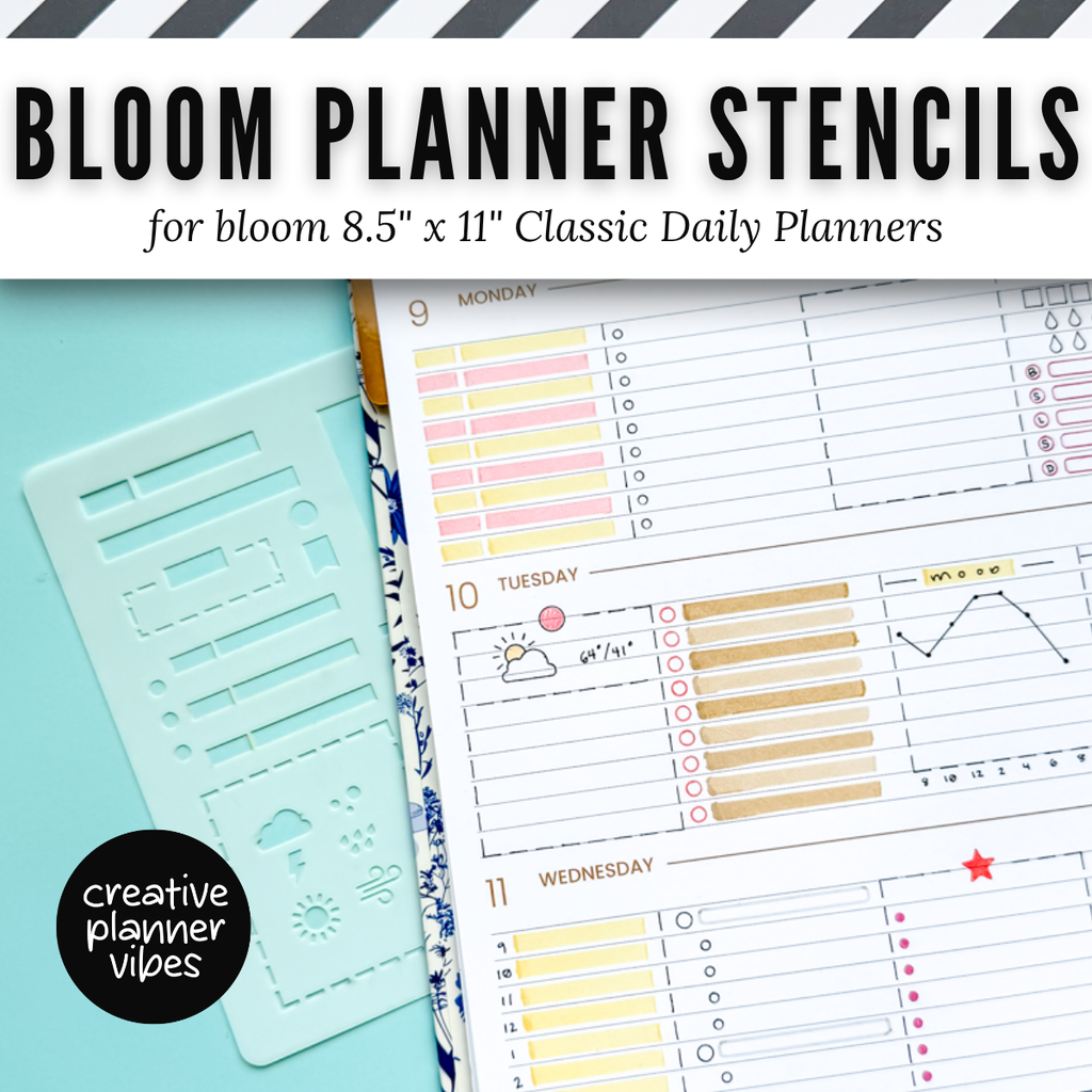 Bloom Classic Daily Planner Stencils | 8.5x11" and 5.5" x 8.25" Sizes image 6