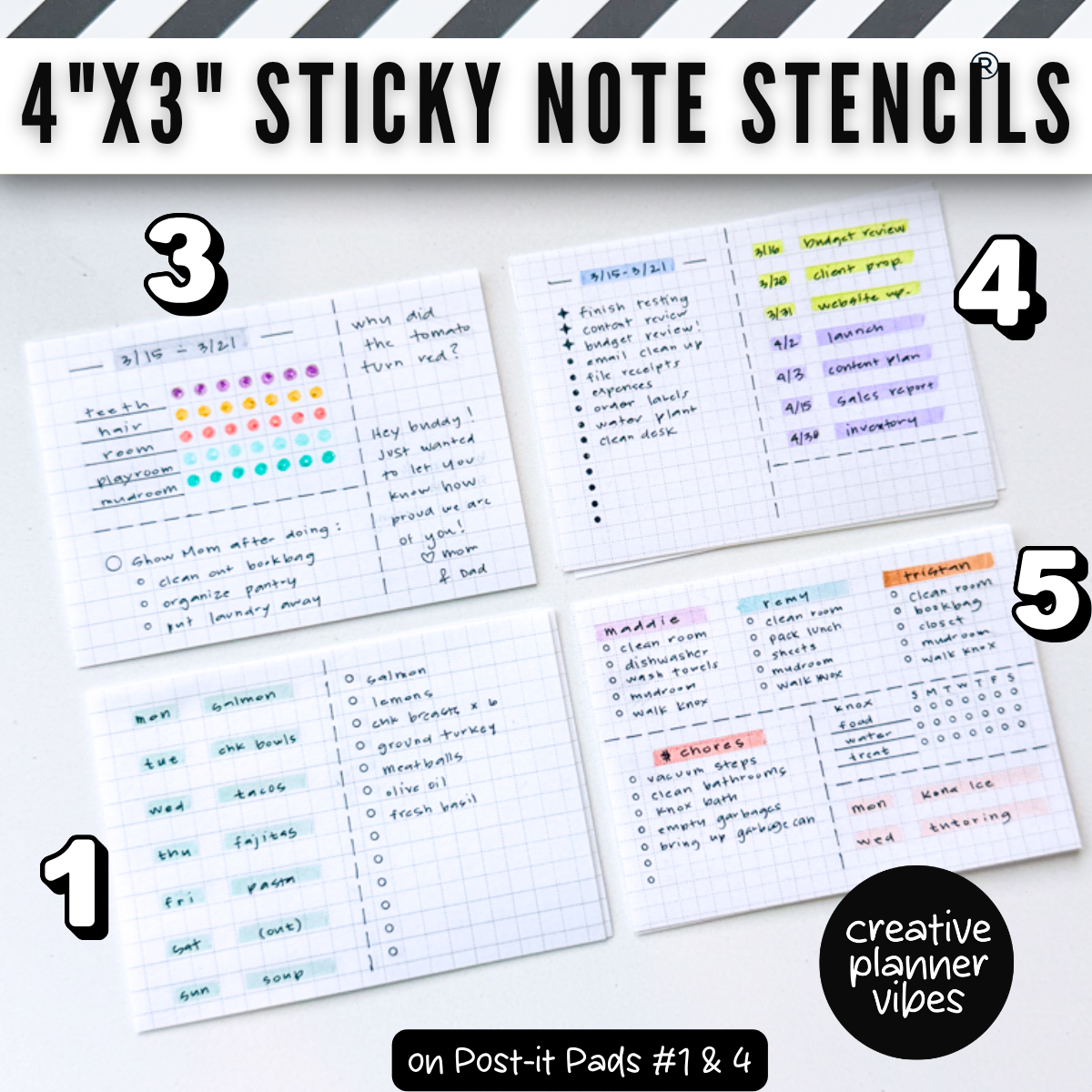 Custom Post-it Notes® & Coordinating Stencils | 4" x 3" image 8