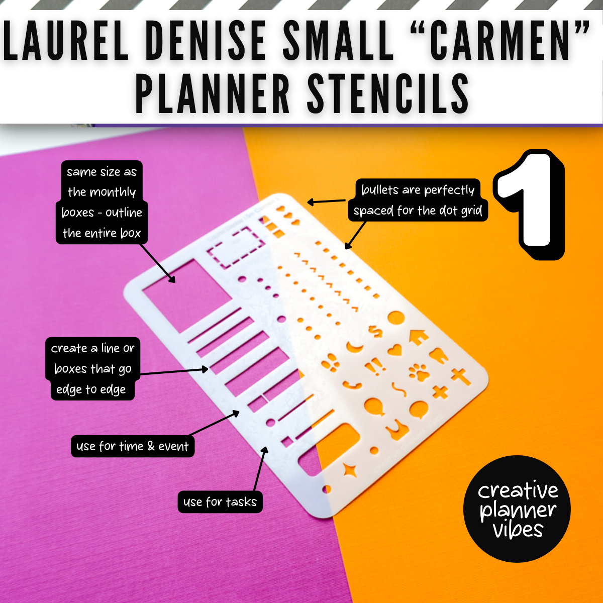 Laurel Denise "Carmen" Small Planner Stencils image 5