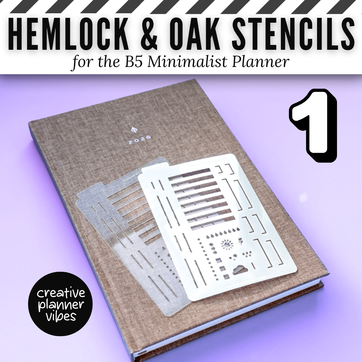 Hemlock & Oak B5 Minimalist Planner Stencils image 8