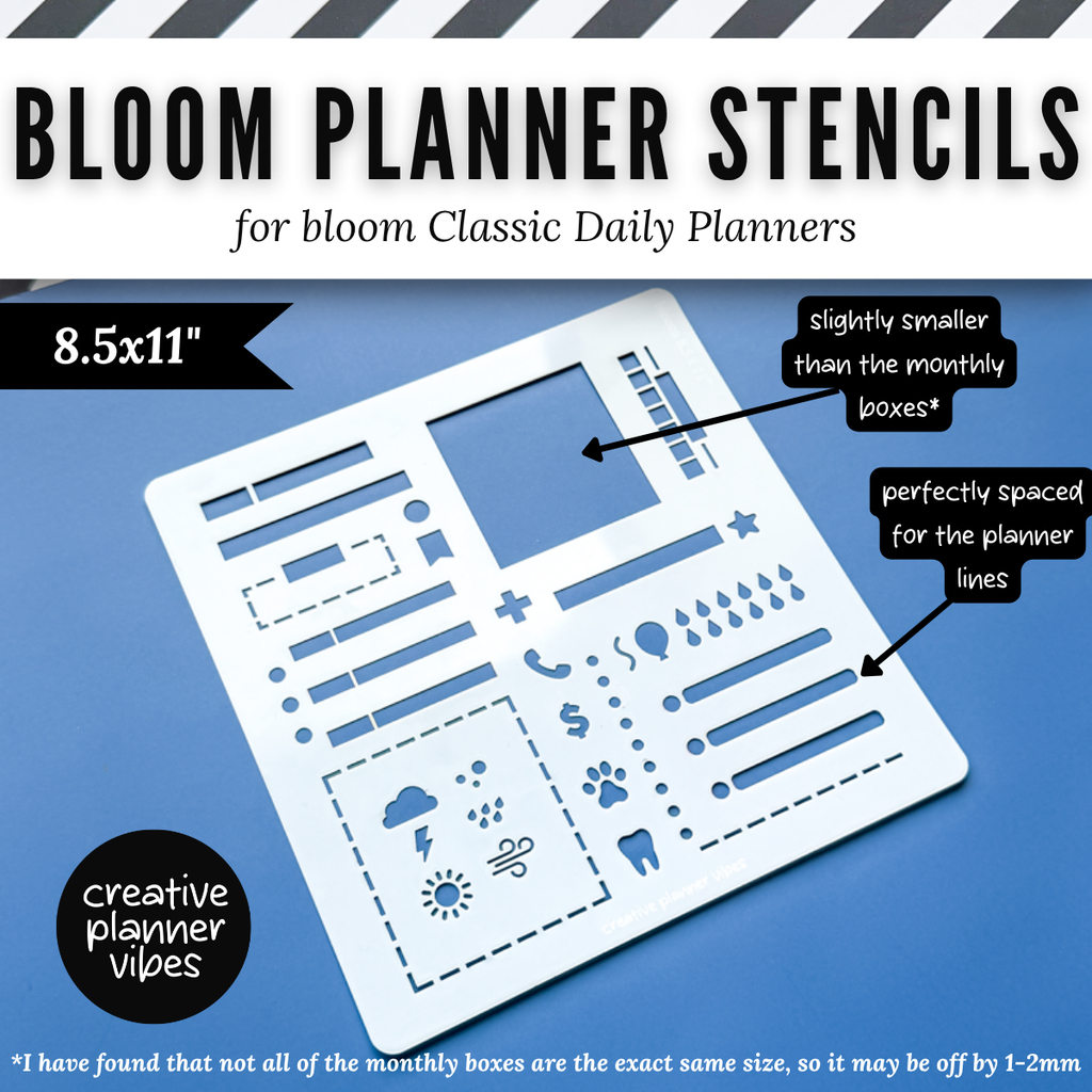 Bloom Classic Daily Planner Stencils | 8.5x11" and 5.5" x 8.25" Sizes image