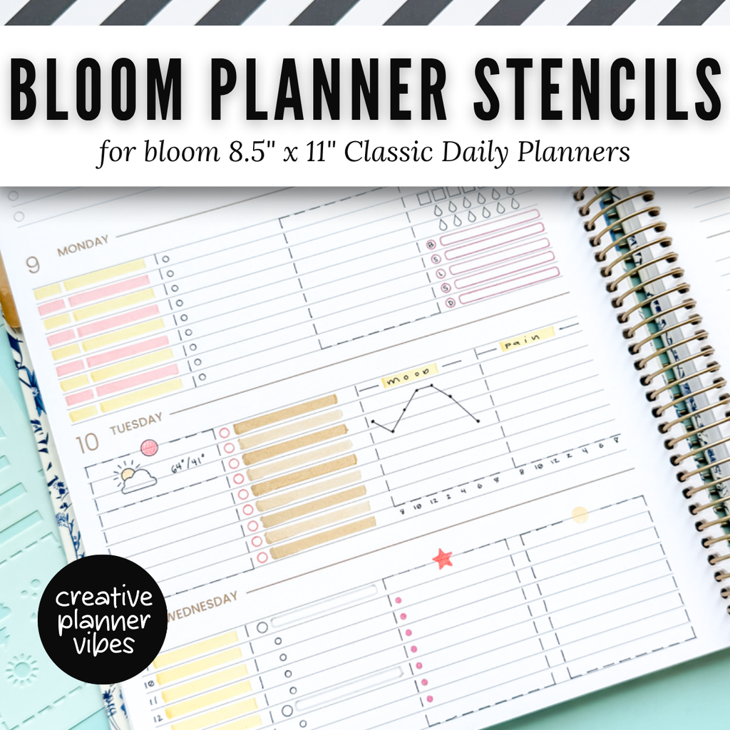 Bloom Classic Daily Planner Stencils | 8.5x11" and 5.5" x 8.25" Sizes image 5