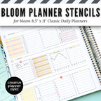 Bloom Classic Daily Planner Stencils | 8.5x11" and 5.5" x 8.25" Sizes image 5